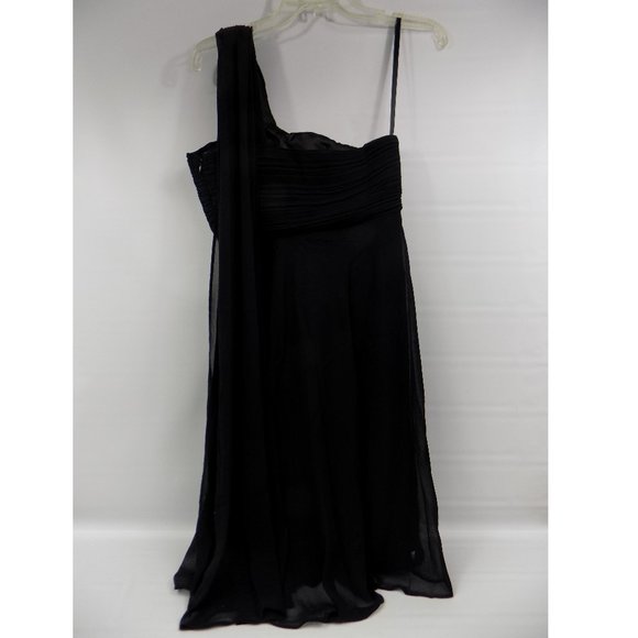 Ever Pretty Black Pleated Bodice One Shoulder Dress Size 4 NWT - Picture 7 of 12